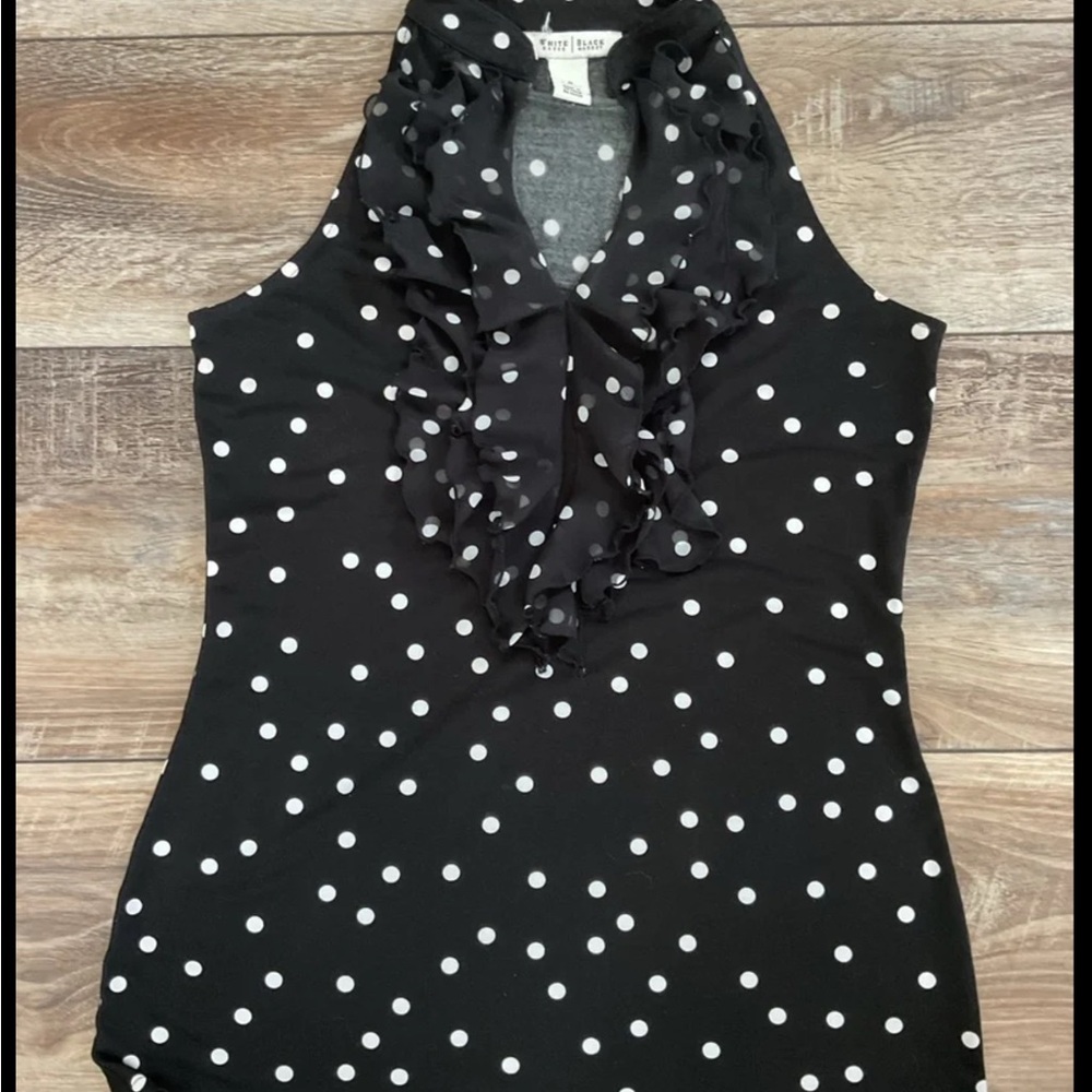 White House Black Market Ruffled Sleeveless Blouse